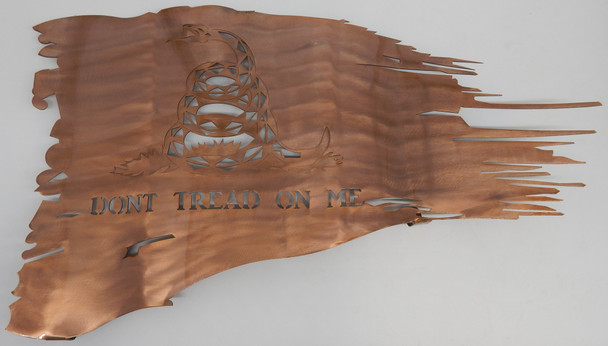 24 In x 14 In Patina Gadsen Don't Tread On Me Battle Flag Sign 24 In x 14 In Patina Gadsen Don't Tread On Me Battle Flag Sign